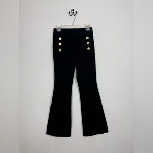 Derek Lam 10 Crosby High Waist Flare Black Sailor Trouser Pants Sz 2